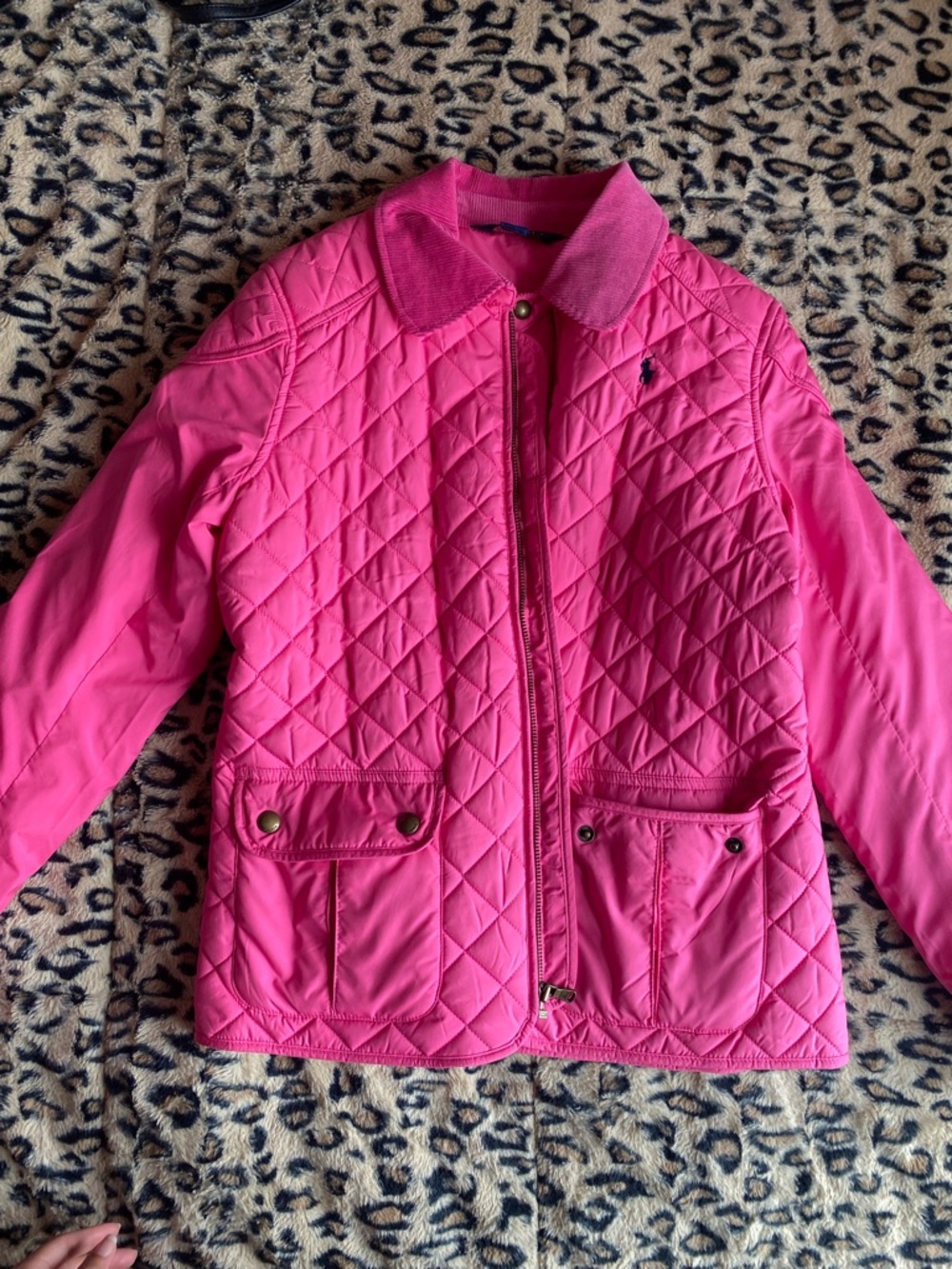 Ralph Lauren Girls' Quilted Hot Pink Puffer Jacket